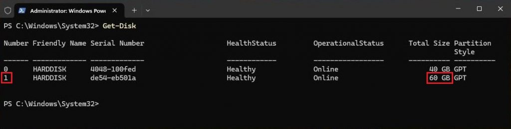 PowerShell Get-Disk